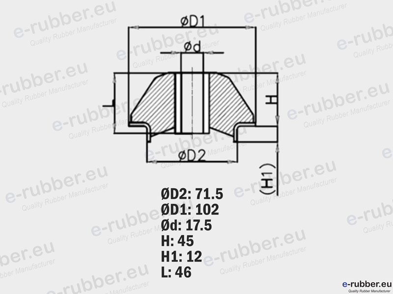 Rubber Mount for Hitachi EX120-5 Rear - 220619 - Image 3